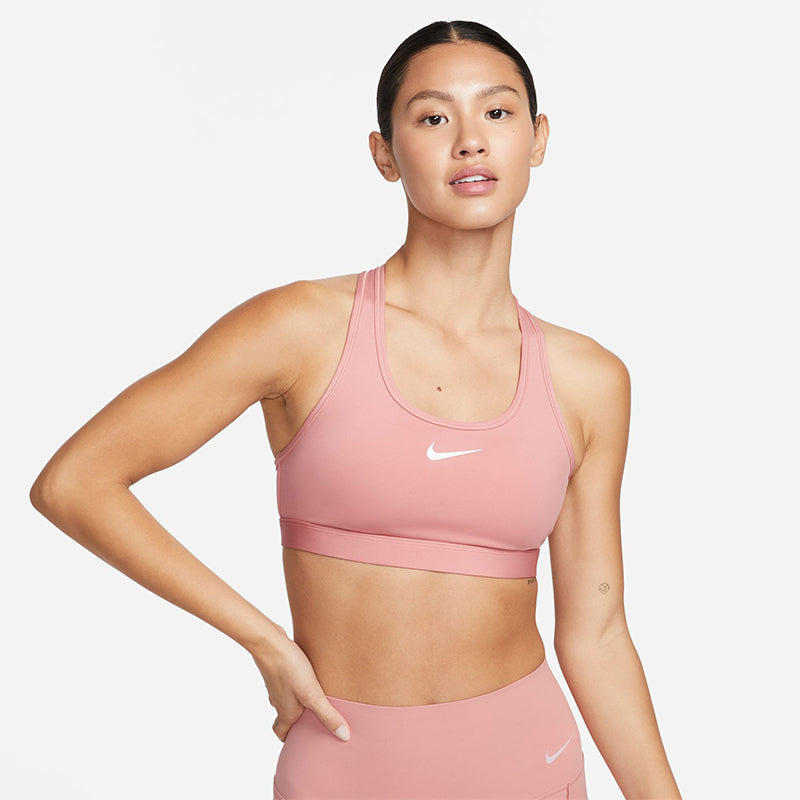 Nike Swoosh Bra Women's Dri-Fit Medium Support Sports Running Pink