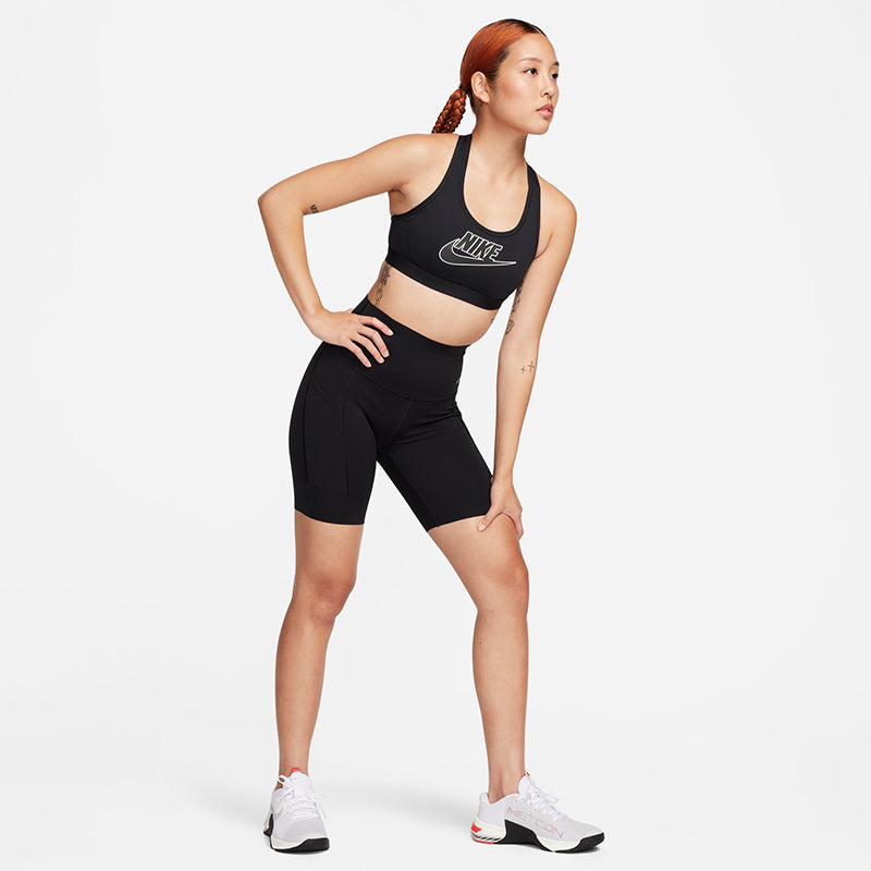Nike Women's Swoosh Medium Support Padded Logo Sports Bra