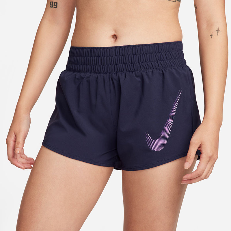Nike Women's Dri-Fit One Swoosh Mid-Rise Brief-Lined Running Shorts