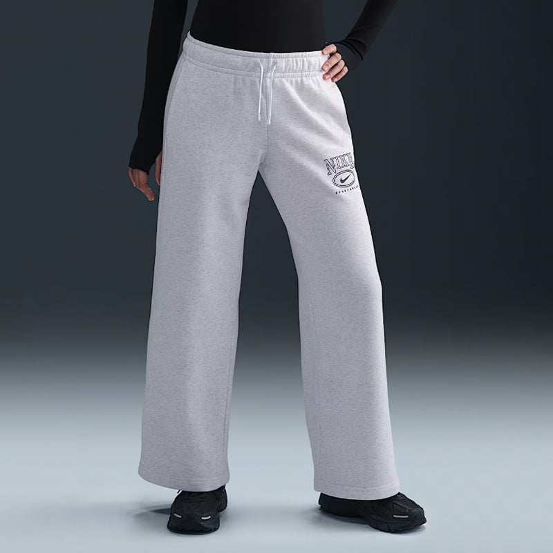 Nike Women's Sportswear Club Fleece Mid-Rise-Wide Leg Graphic Pants
