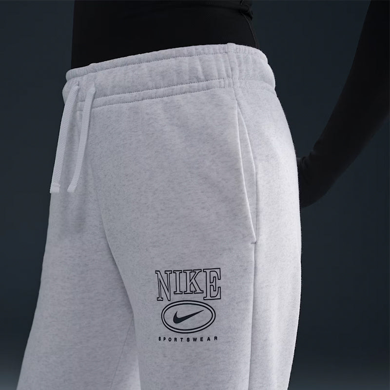 Nike Women's Sportswear Club Fleece Mid-Rise-Wide Leg Graphic Pants