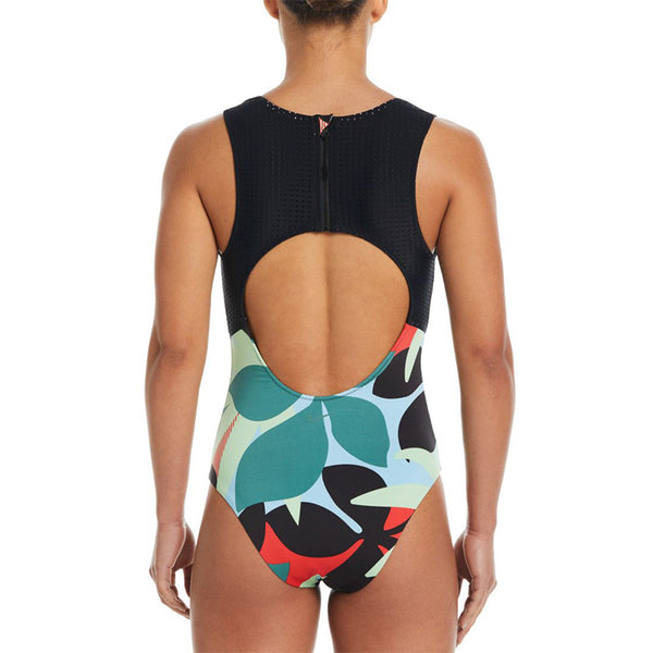 Nike Swim Women's Floral Keyhole Back One Piece