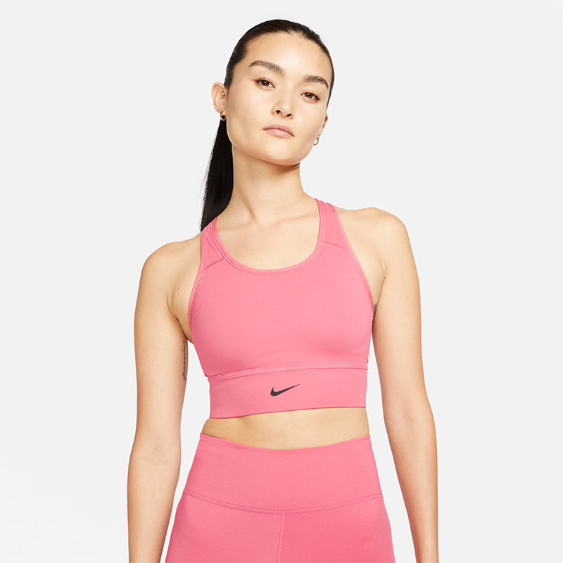 Nike Dri-FIT Swoosh Women's Medium-Support 1-Piece Padded Longline Sports Bra.