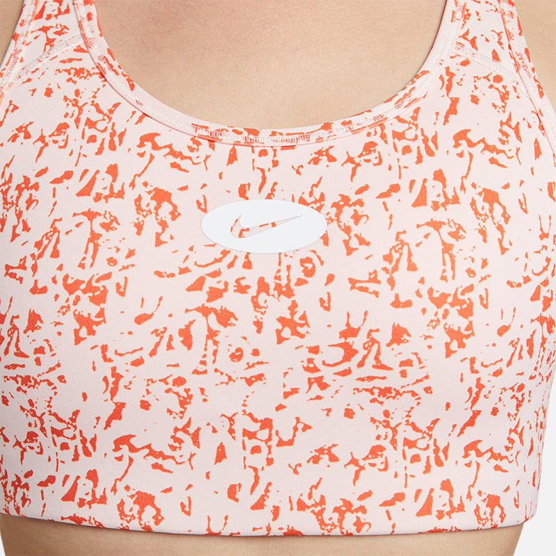 Nike Women's Dri-Fit Swoosh Icon Clash Medium-Support Padded Strappy Printed Sports Bra.