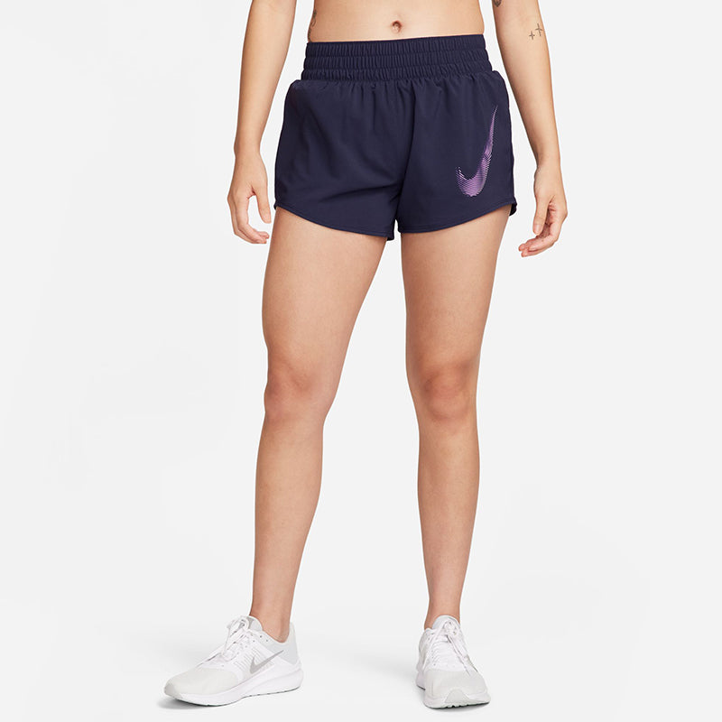 Nike Women's Dri-Fit One Swoosh Mid-Rise Brief-Lined Running Shorts