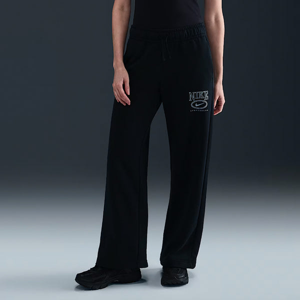 Nike Women's Sportswear Club Fleece Mid-Rise-Wide Leg Graphic Pants