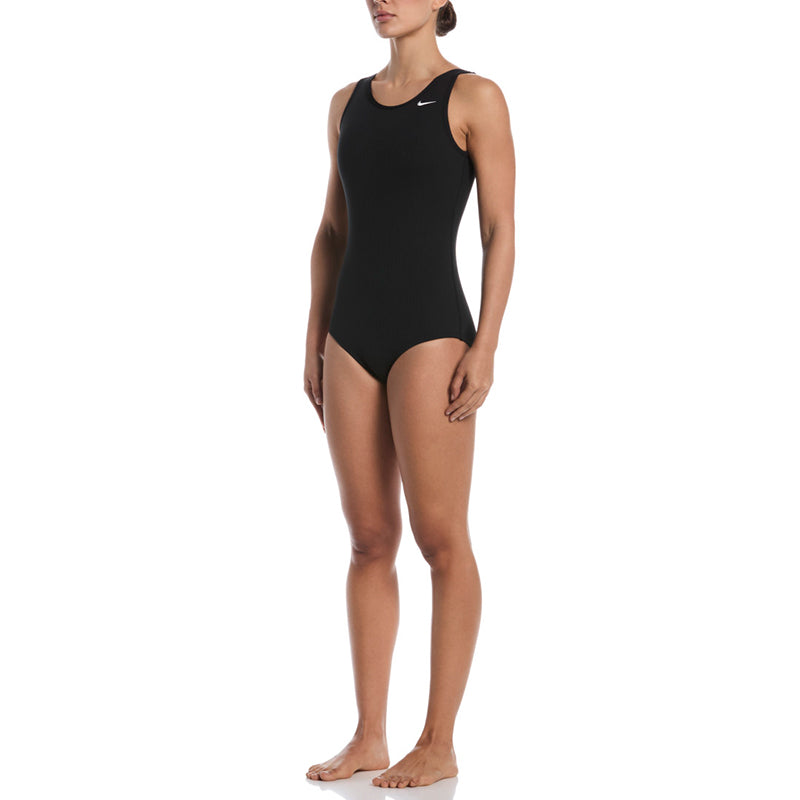 Nike Swim Women's Solid Ribbed U-Back Low Leg