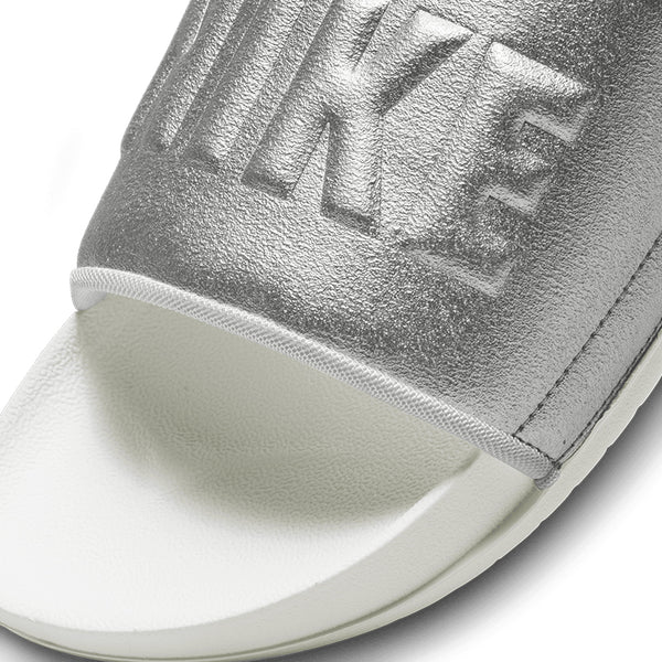 nike slides silver