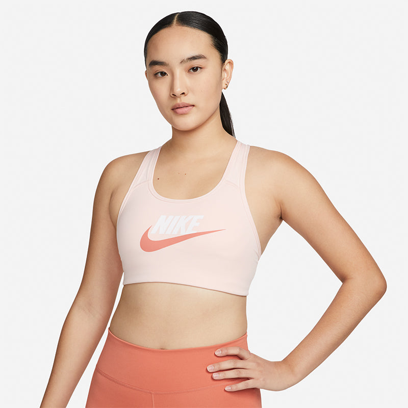 Nike Women's Dri-Fit Swoosh Medium Support 1-Piece Pad Graphic Sports Bra.