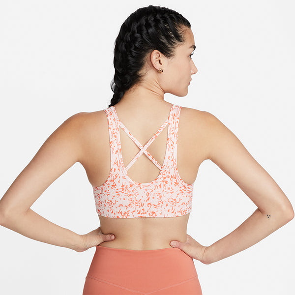 Nike Women's Dri-Fit Swoosh Icon Clash Medium-Support Padded Strappy Printed Sports Bra.