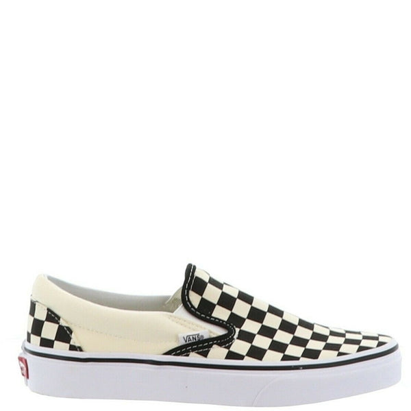 Canvas Black And White Checkerboard Vans Slip Ons Womens Vans
